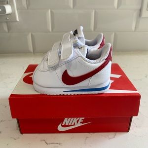 Nike Cortez Basic Size 2C Baby Shoe 904769-103 White/Varsity Royal/Black